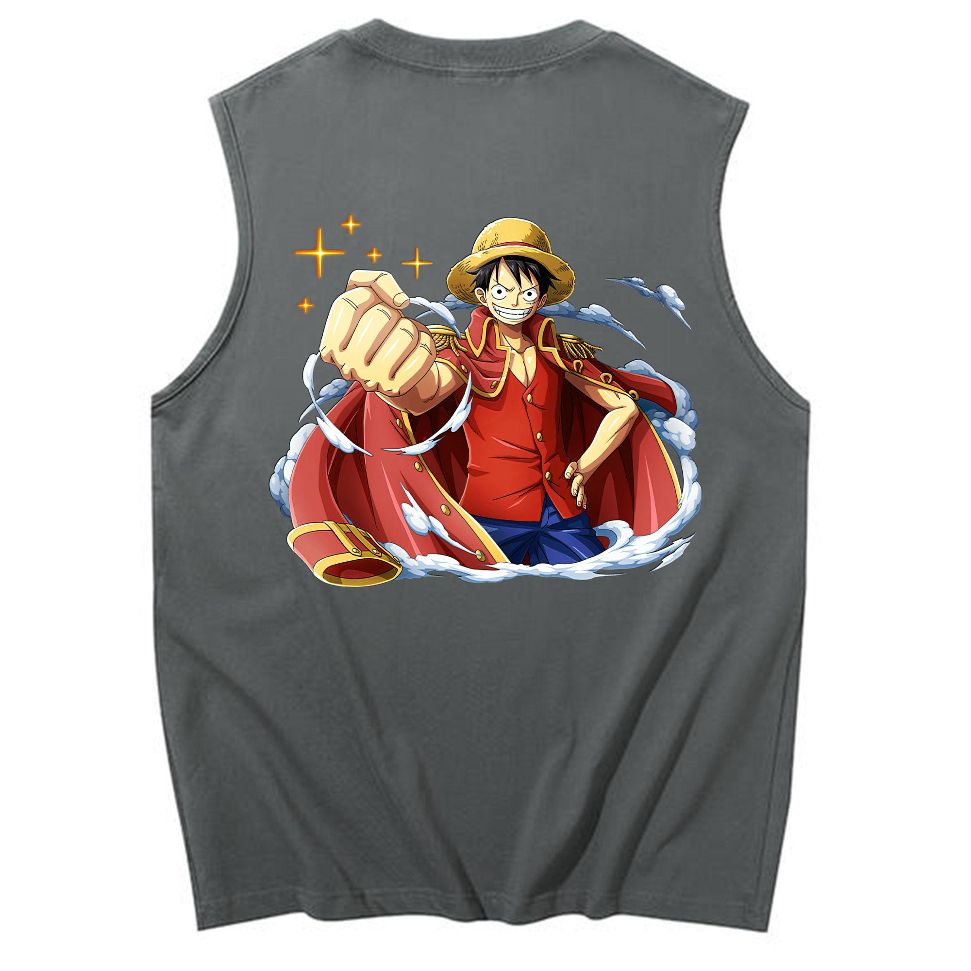 ワンピース モンキー・D・ルフィ ONE PIECE Monkey D. Luffy コットン100％タンクトップ（背面プリント）